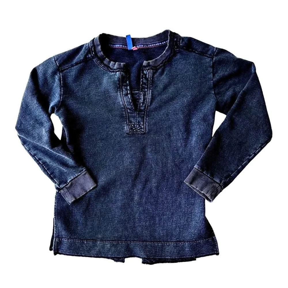 Anthropologie Pilcro Split Back Terry Top XS Extra Small Black Tunic Dis… - Picture 4 of 12